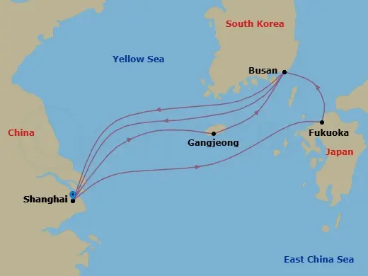 Itinerary schematic diagram