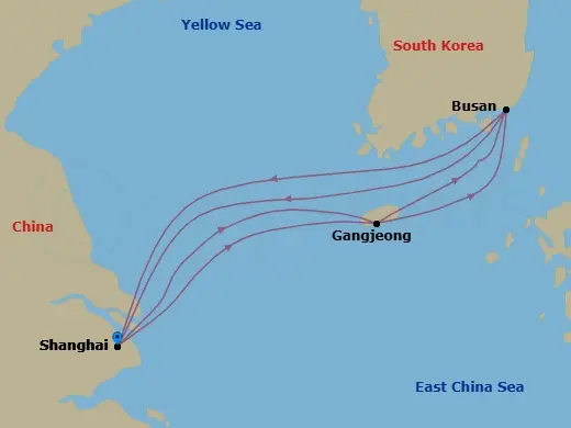 Itinerary schematic diagram