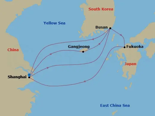Itinerary schematic diagram