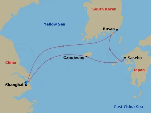 Itinerary schematic diagram