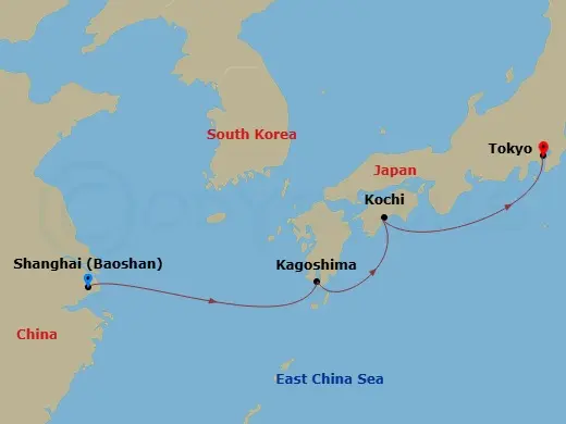 Itinerary schematic diagram