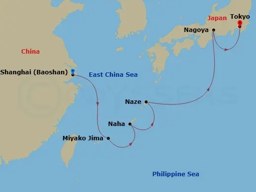 Itinerary schematic diagram