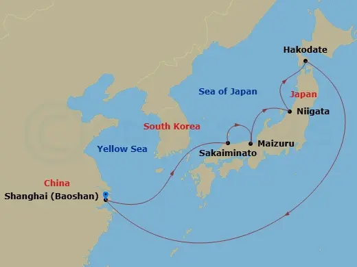 Itinerary schematic diagram