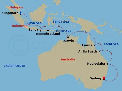 Itinerary schematic diagram