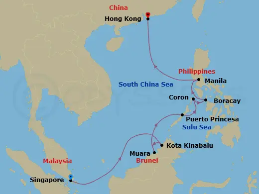 Itinerary schematic diagram