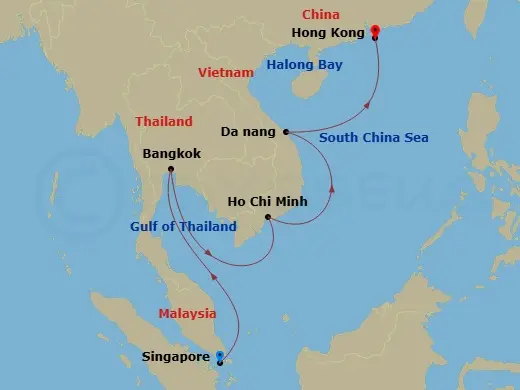 Itinerary schematic diagram