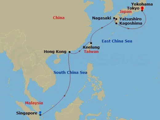 Itinerary schematic diagram