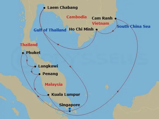 Itinerary schematic diagram