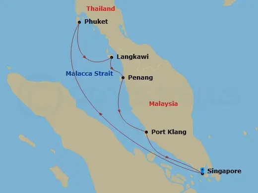 Itinerary schematic diagram