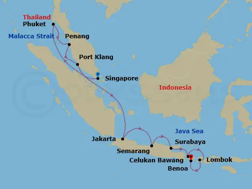 Itinerary schematic diagram