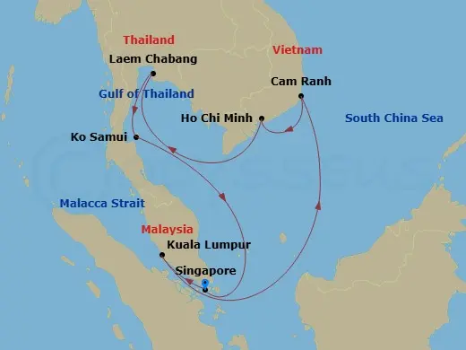 Itinerary schematic diagram