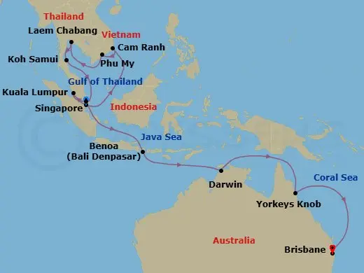 Itinerary schematic diagram