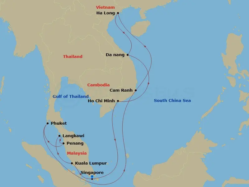 Itinerary schematic diagram