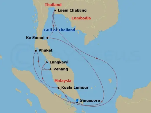 Itinerary schematic diagram