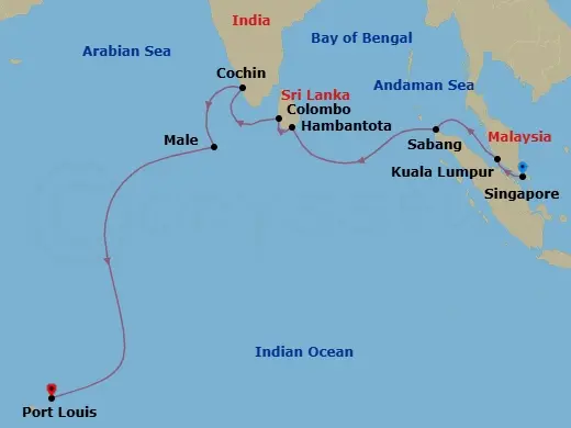 Itinerary schematic diagram