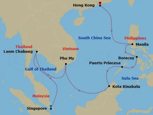 Itinerary schematic diagram