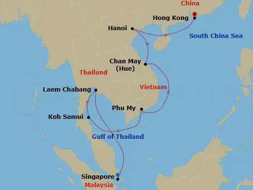 Itinerary schematic diagram
