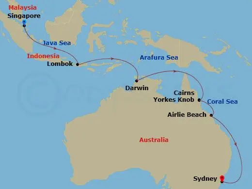 Itinerary schematic diagram