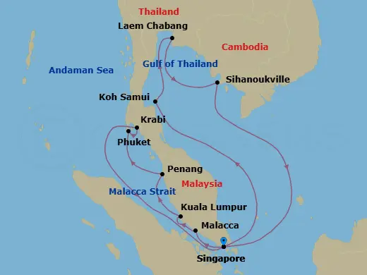 Itinerary schematic diagram