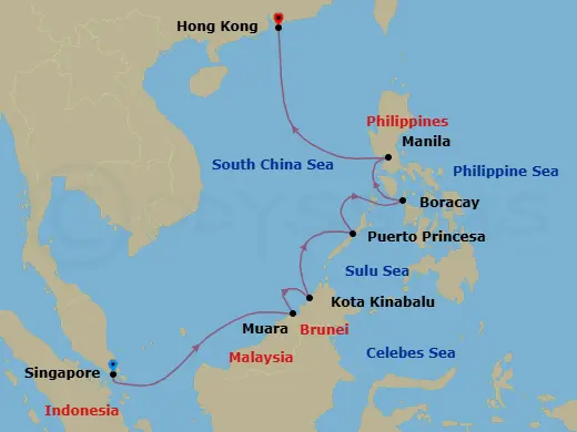 Itinerary schematic diagram