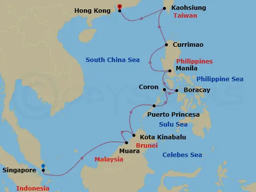 Itinerary schematic diagram