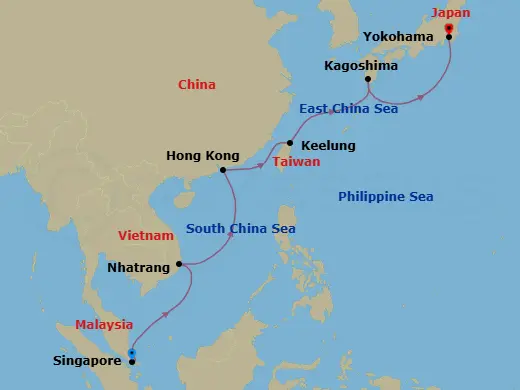 Itinerary schematic diagram