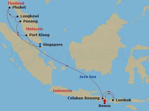 Itinerary schematic diagram
