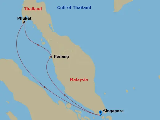 Itinerary schematic diagram