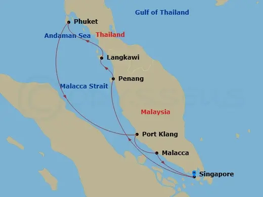 Itinerary schematic diagram