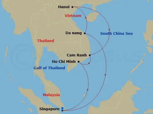 Itinerary schematic diagram