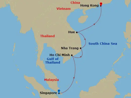 Itinerary schematic diagram