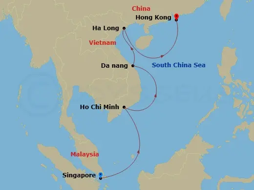Itinerary schematic diagram