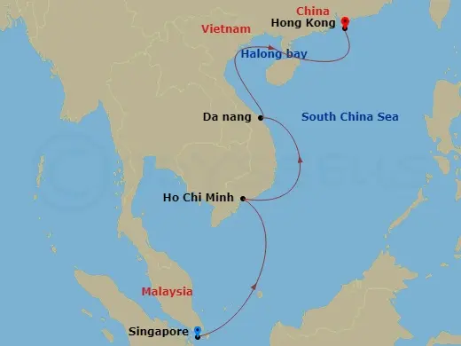Itinerary schematic diagram