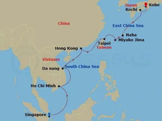 Itinerary schematic diagram