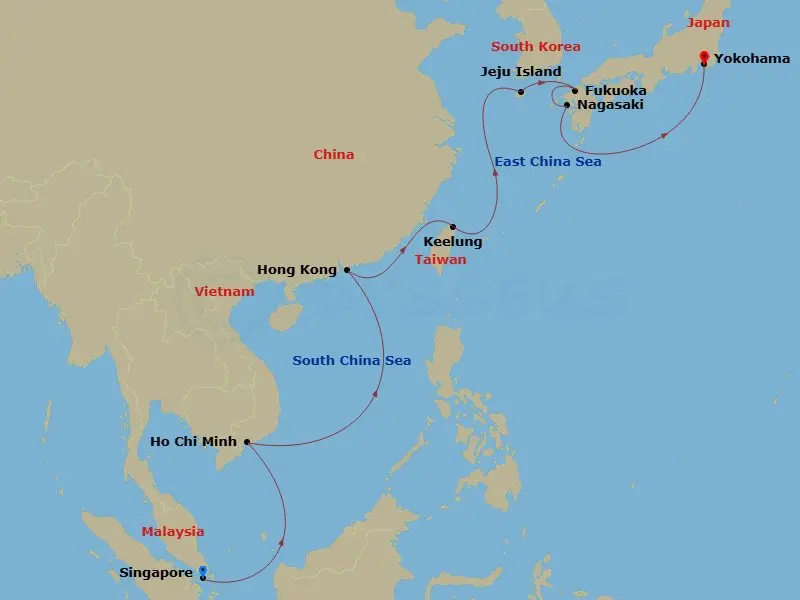 Itinerary schematic diagram