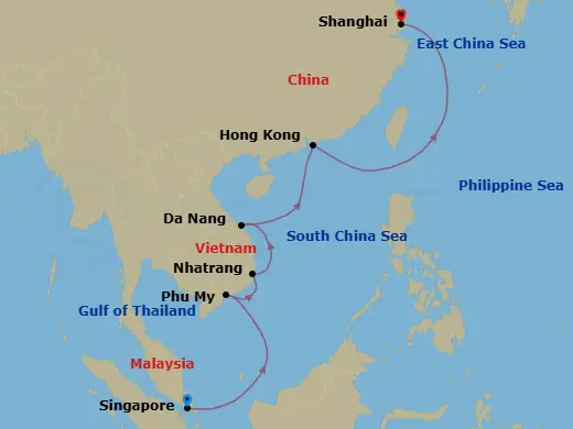 Itinerary schematic diagram