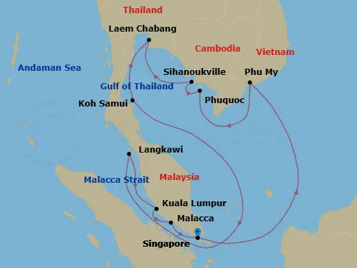 Itinerary schematic diagram