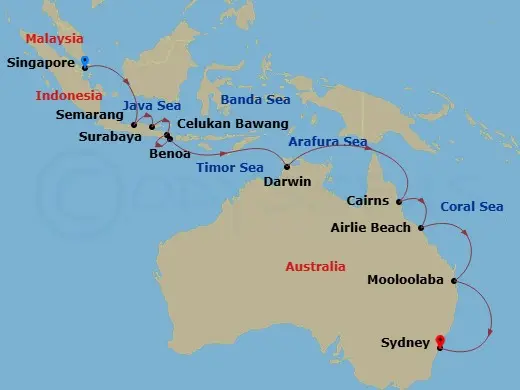 Itinerary schematic diagram