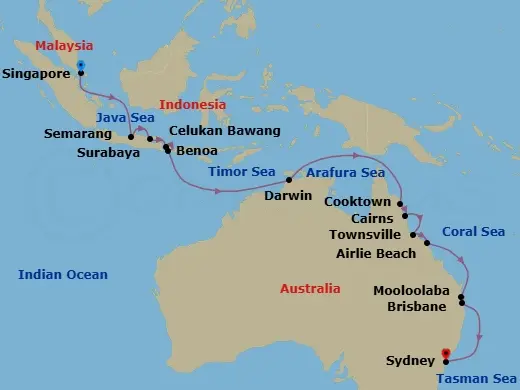 Itinerary schematic diagram