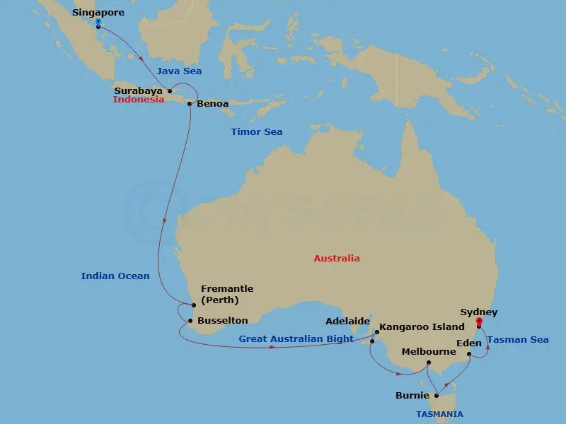 Itinerary schematic diagram