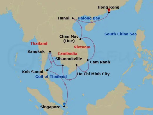 Itinerary schematic diagram