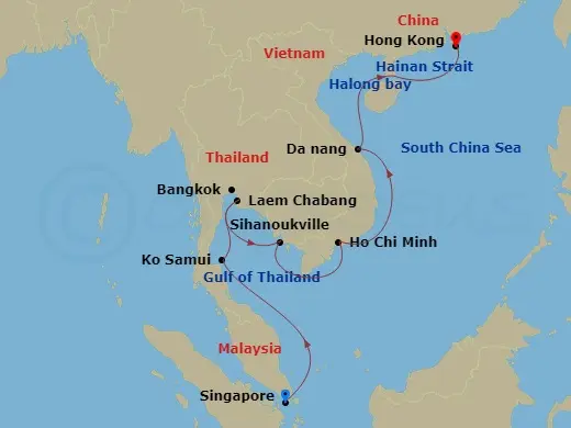 Itinerary schematic diagram
