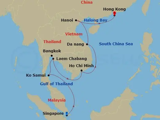 Itinerary schematic diagram