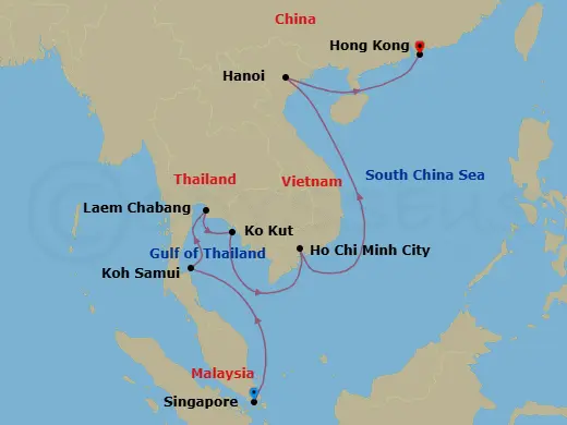 Itinerary schematic diagram