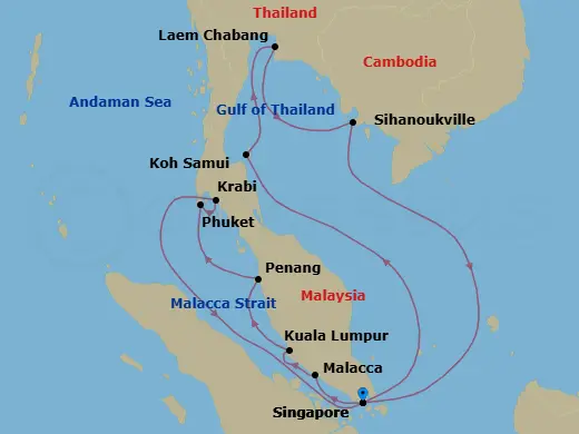 Itinerary schematic diagram