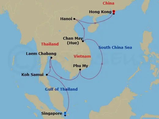 Itinerary schematic diagram