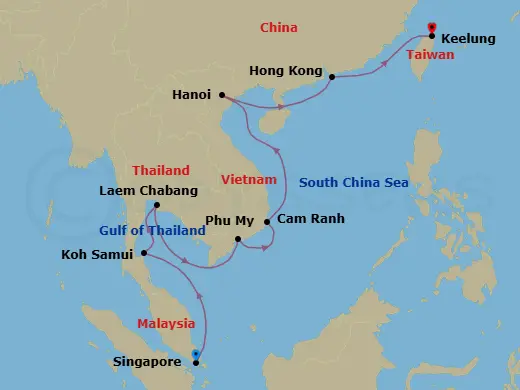 Itinerary schematic diagram
