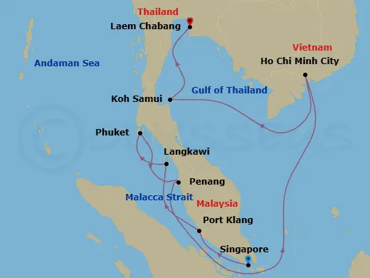 Itinerary schematic diagram