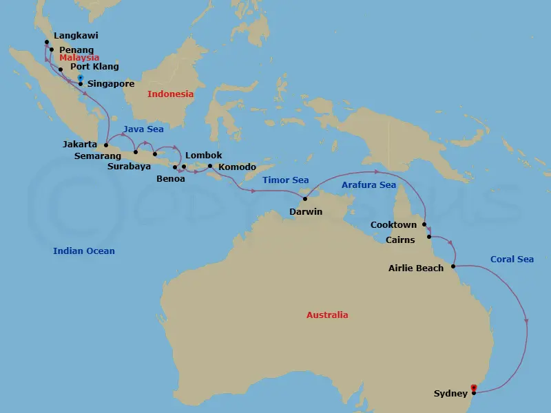 Itinerary schematic diagram