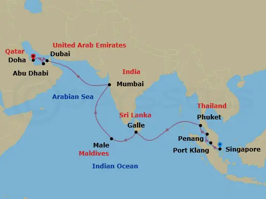 Itinerary schematic diagram